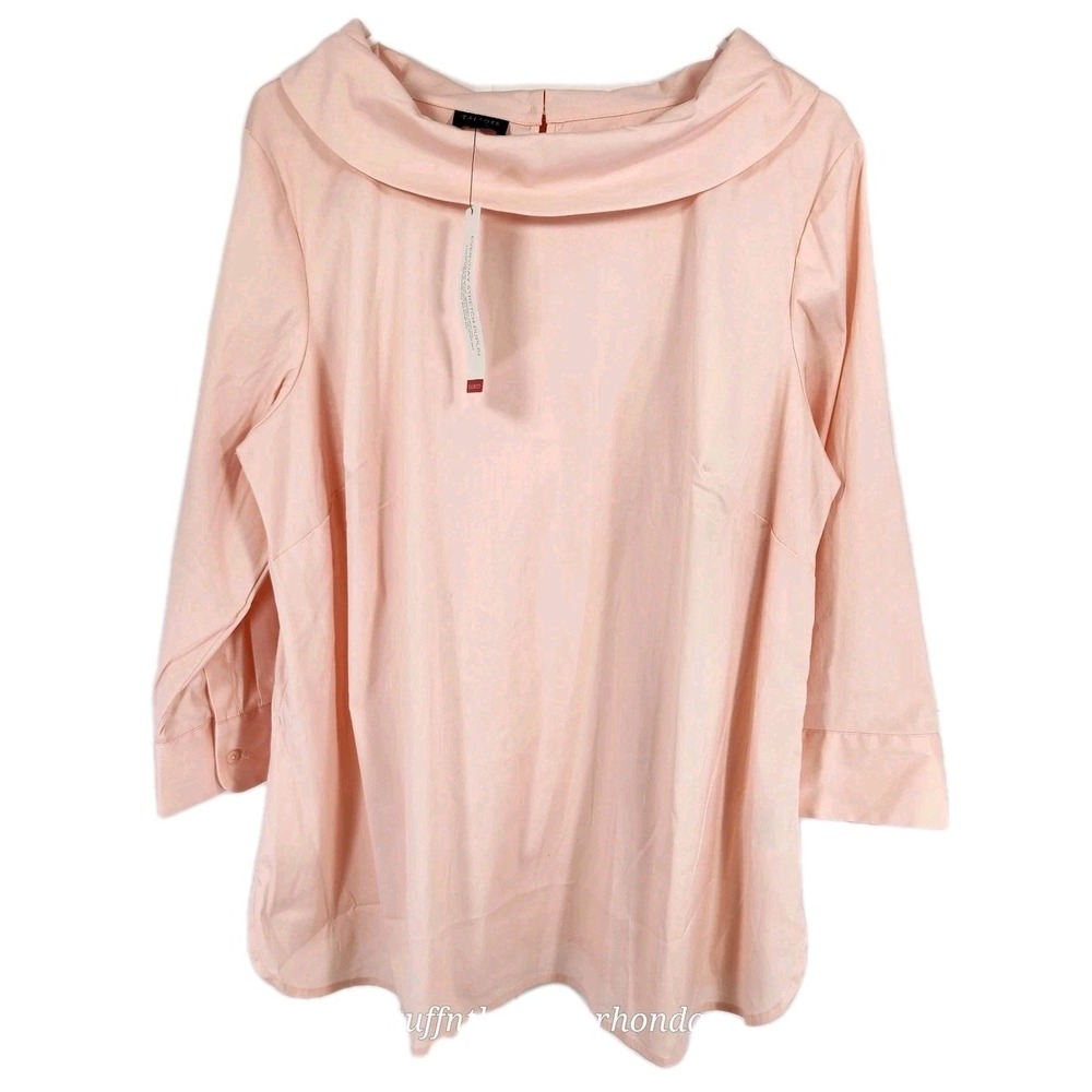 NWT Talbots Sabrina Everyday Stretch Cotton Poplin Peach Career‎ Blouse Top 1X